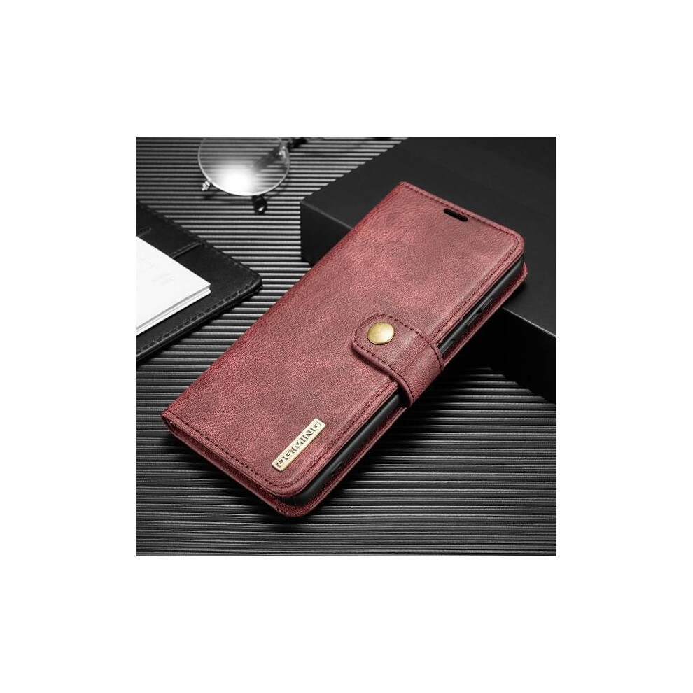 (For Compatible With Samsung Galaxy A32 4G) Dg.ming Leather Mobile Cover - Removable W Red 9450273682716
