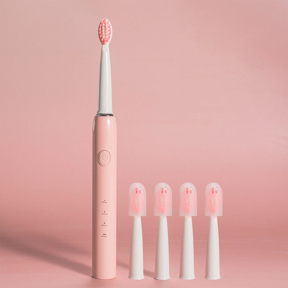 ZKCCNUK Portable Electric Toothbrush for Adults, 4 Replacement Heads, Travel Smart Whitening, Compatible with Family & Couples