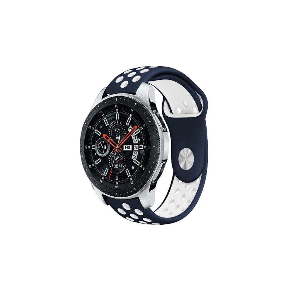 Compatible With Samsung Galaxy Watchung Galaxy Watch (46Mm) Watch Strap Silicone Hollow Two Colors – Blue And White Multicolor Blue,White 9450273682440