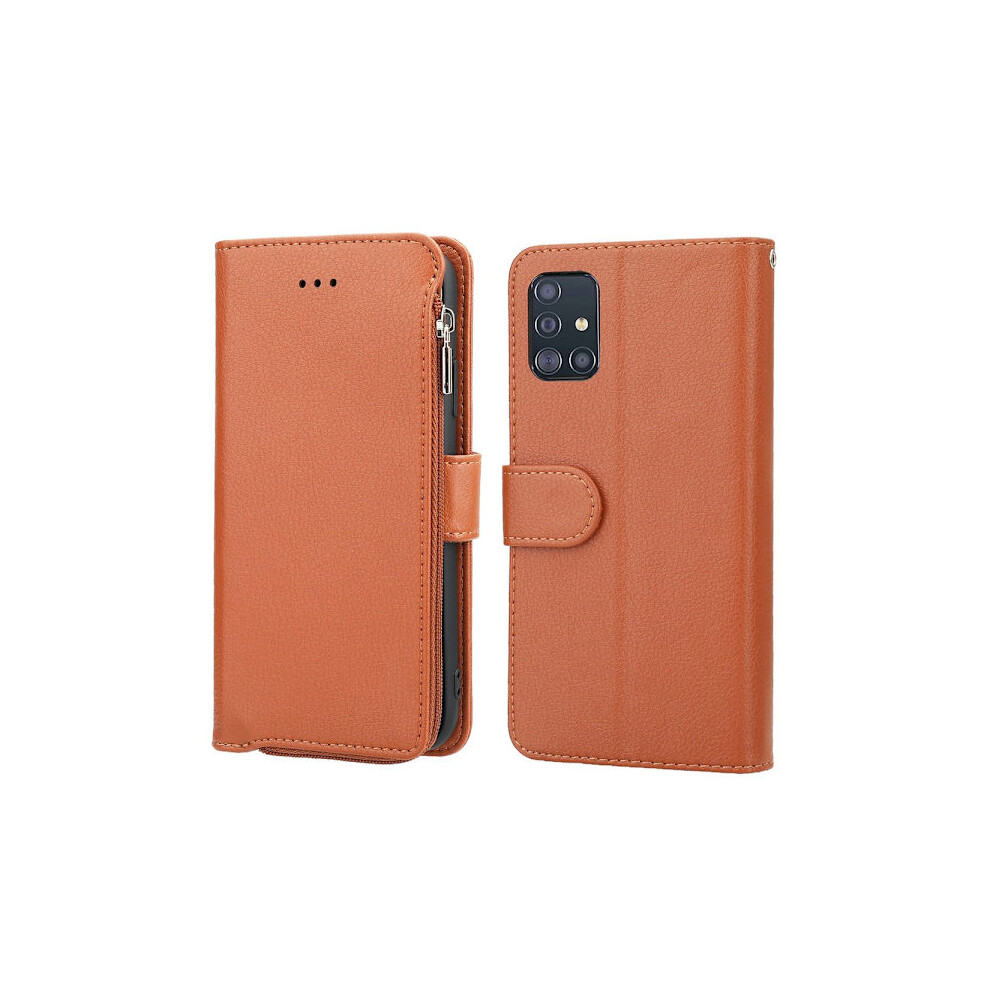 Compatible With Samsung Galaxy A51 - Elegant Wallet Case Brown 9450273682471