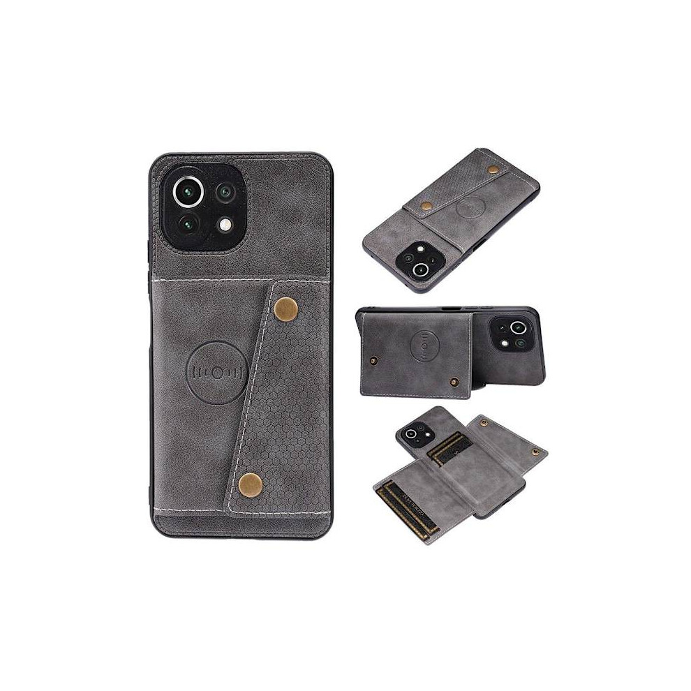 Compatible With Xiaomi Mi 11 Lite - Stylish Practical Case With Card Slot Gray 9450273682587