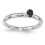 Created Sapphire Sterling Silver Single-Stone Ring 1