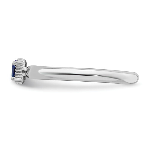 Created Sapphire Sterling Silver Single-Stone Ring 2