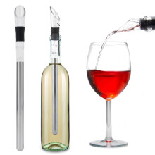 Fyeme 3-in-1 Wine Chiller Stick, Stainless Steel Cooling Rod with Aerator & Pourer, Iceless Rapid Cooling, compatible with wine bottles