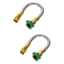 Water Extender Stainless Garden Hose Short Metal Extension Flexible Steel 2 PCS