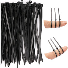 CNAM 4" Black Zip Ties, 500 Pack, 20lb Strength, UV Resistant Nylon Cable Ties, Self-Locking for Indoor/Outdoor Use (ZT25100500)