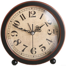 Vintage Alarm Clock Silent Sweep Non Ticking Small Retro Metal Battery Operated Bedside