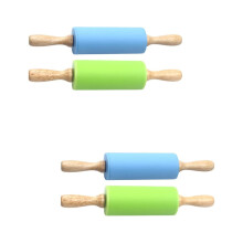 4 Pcs Silicone Rolling Pin Baking Supplies Kitchen Tools Tortillas De Nopal Rollers Cake Kids Play Toy Child