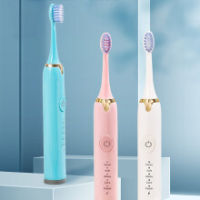 Ywuzuh Rechargeable Electronic Toothbrush Deep Clean Gifts with 3 Heads 5 Modes for Home Travel - Blue