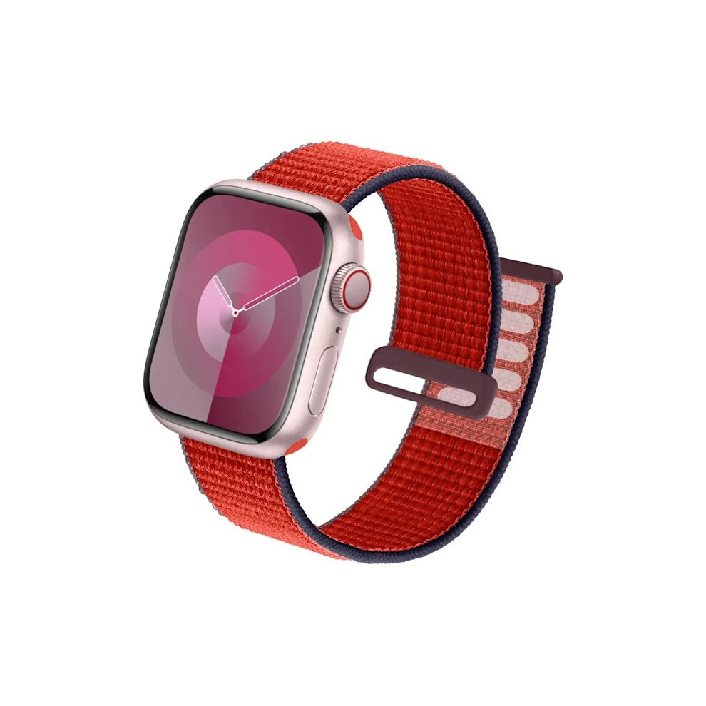 Nylon Loop Bracelet Compatible With Apple Watch 49Mm Ultra2, 40-46Mm For Iwatch Series 10,9,8,7,6,5,4 Se, Tricolor Red 9558633676020
