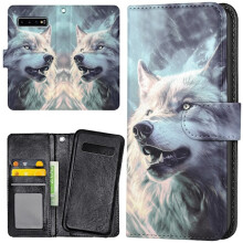 Compatible with Samsung Galaxy S10 Plus - Wallet Case/Case Wolf