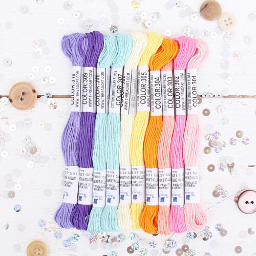 Threadart Confetti Colors Embroidery Floss, 8.75 yd - 10 pack