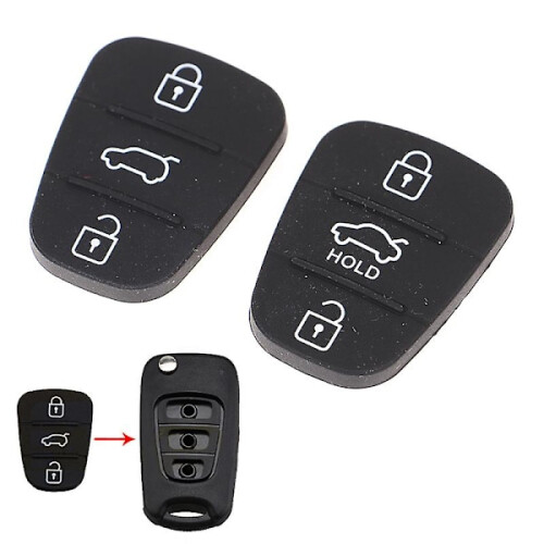 Silicone 3 Button Key Shell Replacement Key for Hyundai Kia Car Keys Partd [DB] A 1