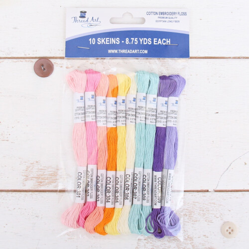 Threadart Confetti Colors Embroidery Floss, 8.75 yd - 10 pack 1