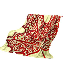 Maple Leaf Theme Thanksgiving Red Art Blanket, 100x130cm, Portable for Picnic, Travel, Sofa Decor
