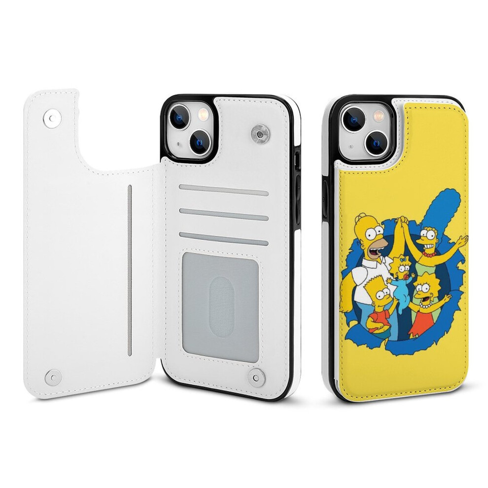 Simpson Compatible Iphone 14 Plus Wallet Case With Card Holder, Pu Leather Flip Folio, Magnetic Clasp & Shockproof Cover For Women 9193271523635