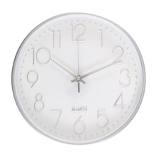 Premium Silver Wall Clock, Wall Decoration, Modern Silent Wall Clock for Home Office Kitchen (25cm, Silver)