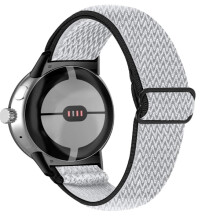 Google Pixel Watch / Watch 2 Adjustable Nylon Strap Black/White