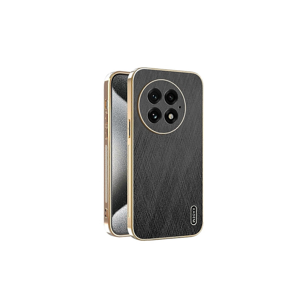 Kadem Case For Compatible With Oneplus 13 Electroplated Silk Texture Pu+Tpu Phone Back Multicolor Black 9418476294396
