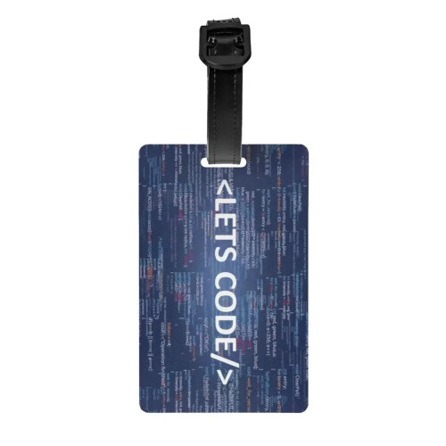 ng Programmer Nerd Geek Luggage Tags for Travel Suitcase Science Hacker Computer Code Privacy Cover ID Label