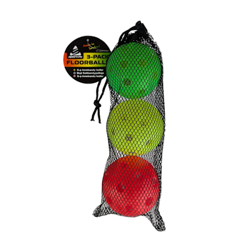 Floorball balls 3-pack Colored multicolor