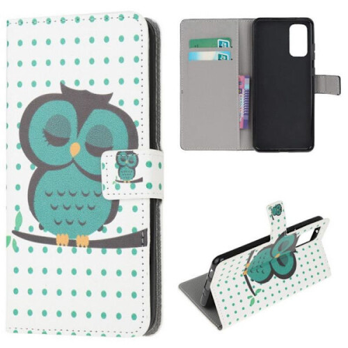 Wallet Case compatible with Samsung Galaxy S20 FE - Polka Dot with Owl