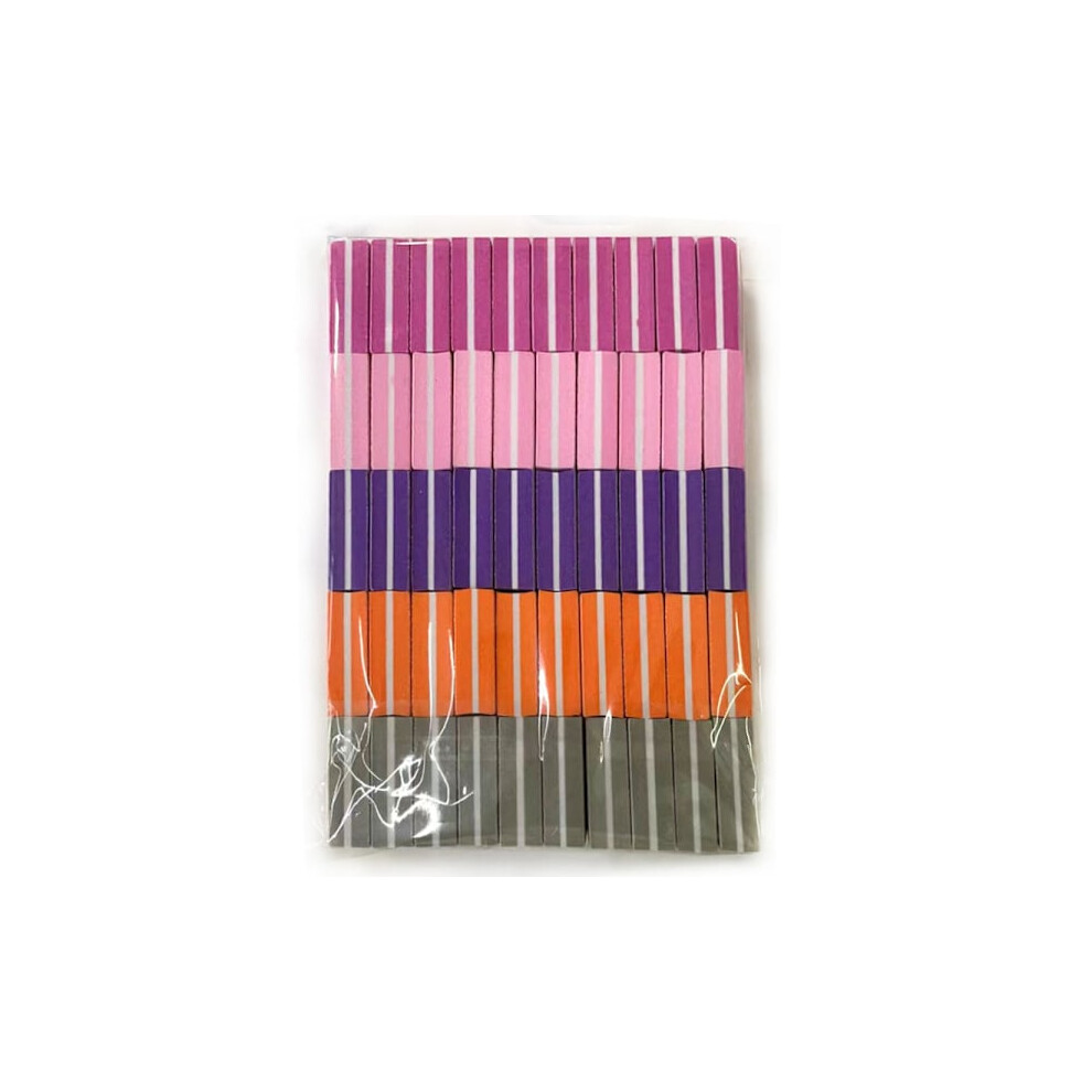 50Pcs Mini Nail Buffer, Nail Buffer Block For Natural, Gel And Acrylic Nails, Double-Sided Polishing Block For Home And Salon Use Mixed Colors 9418476295096