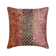 HomeCentric Decorative Throw Pillow Cover 22"x22" Velvet Foil Textured Fabric, Rust Shards Design for Sofa, Bed Room