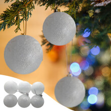 6PCS Transparent Christmas Ball Ornaments, Clear Matte Snowflake Tree Decorations, DIY Gift - Compatible with Quinlirra