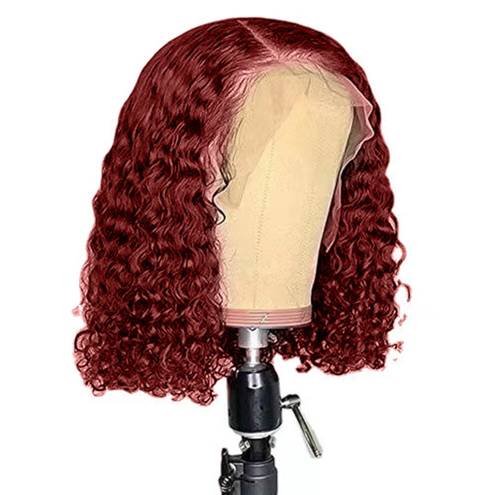 Wigs for Women 16 Inches Deep Wavy Lace Front Human Hair Wig, Pre Combed HD Front, Soft & Comfortable