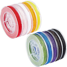 9 Color 0.8mm Nylon Beading String, Compatible with Chinese Knotting, Kumihimo, Macrame, 67 Yards for Jewelry Making