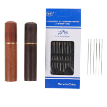 Sandalwood Syringe Yarn Sewing Pins Weaving Stringing Needles Holder Hand Wooden