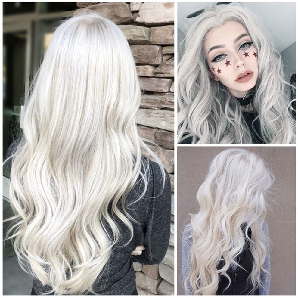 Unisex White Kplfubk Wigs For Women Natural Sexy Long Wavy Curly Synthetic Wig 30 Inch Headband Wig Front Wigs Hair On Clearance
