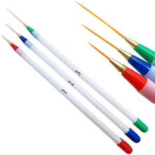 3pcs nail brushes for nail art - 13, 18, 21mm White