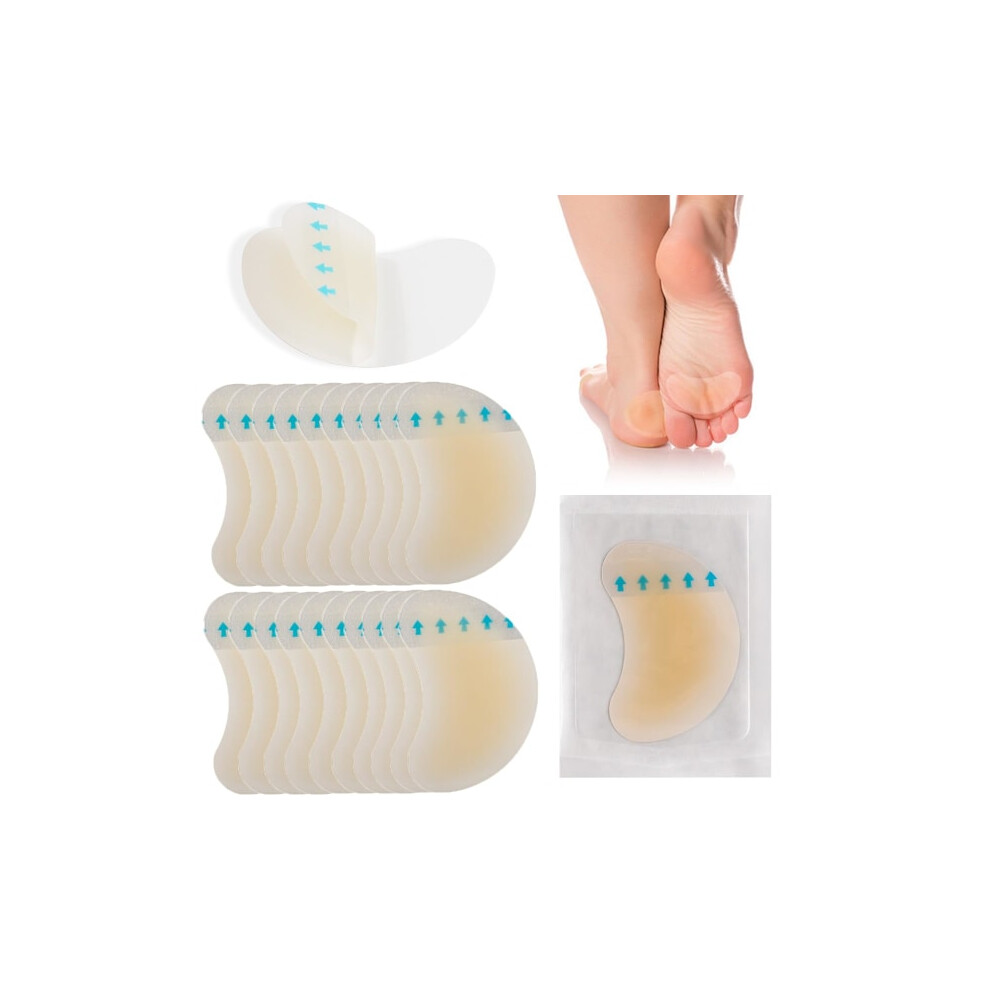 Light 20-Pack Invisible Chafing Plasters - Hydrocolloid Chafing Plasters, Waterproof For Heels And Skin, Faster Healing Of Wounds