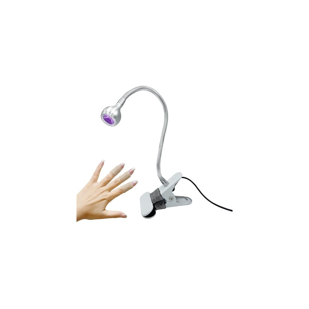 Light Uv Nail Lamp With Flexible 25Cm Gooseneck And Steel Clamp, Usb Powered Gel Nail Curing