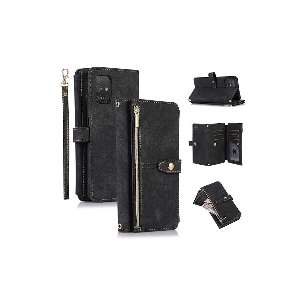 Case For Compatible With Samsung Galaxy S20 Fe 5G, 9 Card Slots Retro Leather Wallet Shockproof Flip Case With Wrist Strap Card Slot 9165521354962