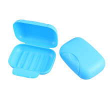 Leakproof Travel Soap Case with Lock for Camping Hiking Bathroom Use Blue PP Plastic