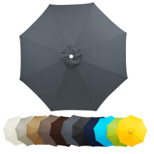 Patio Umbrella Replacement Canopy Waterproof UV Resistant Outdoor Market Cover Fits 6/8 Ribs