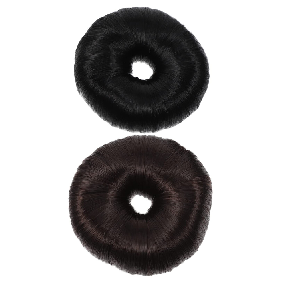 Unisex Black Hair Bun Maker Set With Donut Bun Shaper For Elegant Updos And Secure Hold, And Dark Colors