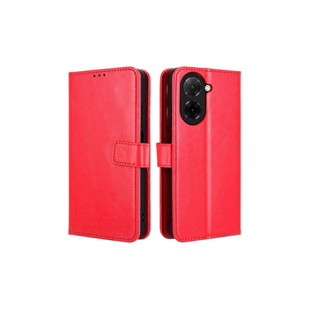 Case For Compatible With Xiaomi Mi A5 4G (171.7Mm)/Poco C71 4G Crazy Horse Texture Pu Leather Wallet Case [Br] Multicolor Red 9499224101227