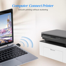 SUSUchens USB Bluetooth-compatible 5.0 Adapter Audio Transmitter Receiver for Computer PC Printer Black Adapter + Disk