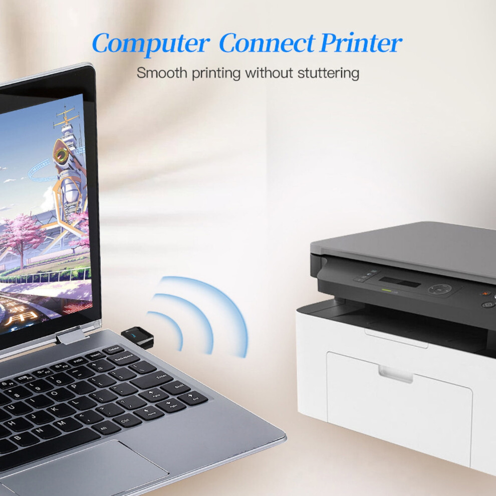 Susuchens Usb Bluetooth-Compatible 5.0 Adapter Audio Transmitter Receiver For Computer Pc Printer Adapter + Disk Black 9499224099661