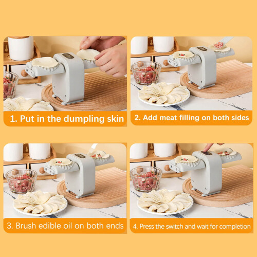 Jacenvly Electric Double Head Dumpling Maker, Fully Automatic Kitchen Mould Machine compatible with household use 2