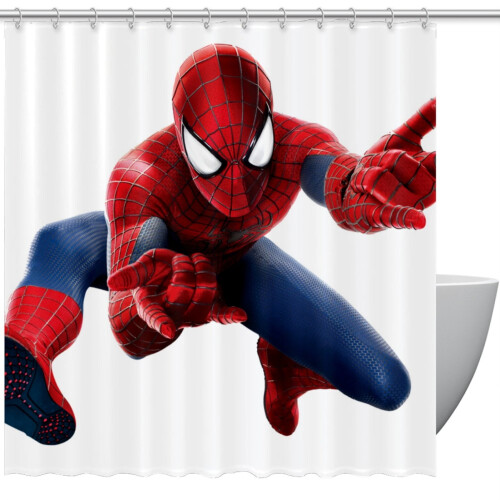 Spider-Man Printed Shower Curtain with Hooks 66" x 72"