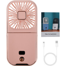 Grusce Portable Mini Handheld Fan 3000mAh Rechargeable Battery Operated Personal Fan with Power Bank Function Lanyard 4 Speed Foldable