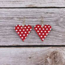 RSAMD Fashion Pearl and Love Heart Leather Valentines Day Holiday Earrings for Girls-White Dot