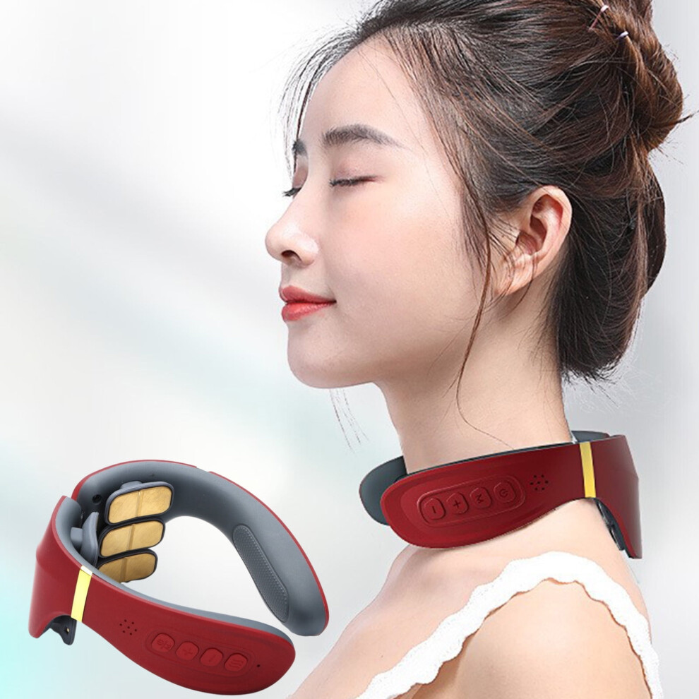 YgkuHd Electric Neck Massager Neck Massager With Heat, 4 Modes 15 Level 12 Massage Heads Deep Tissue Point Massager, Portable Neck Massager