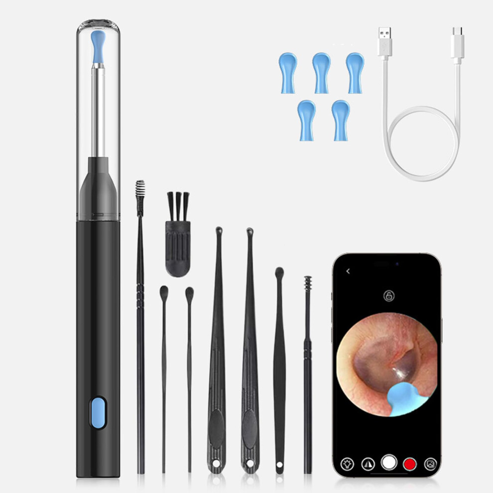 Light Ear Wax Removal Tool With Camera And Otoscope Soft Silicone Tip, Android Ios Compatible