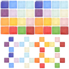 Zonh 450pcs Square Flat Glass Mosaic Tiles for DIY Art Project